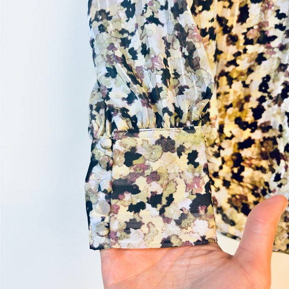 H&M Stand Up Collar Floral Print Blouse XS - Picture 5 of 8